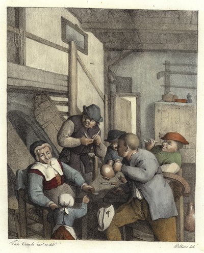 Campesinos holandeses bebiendo de Adriaen Jansz. van Ostade